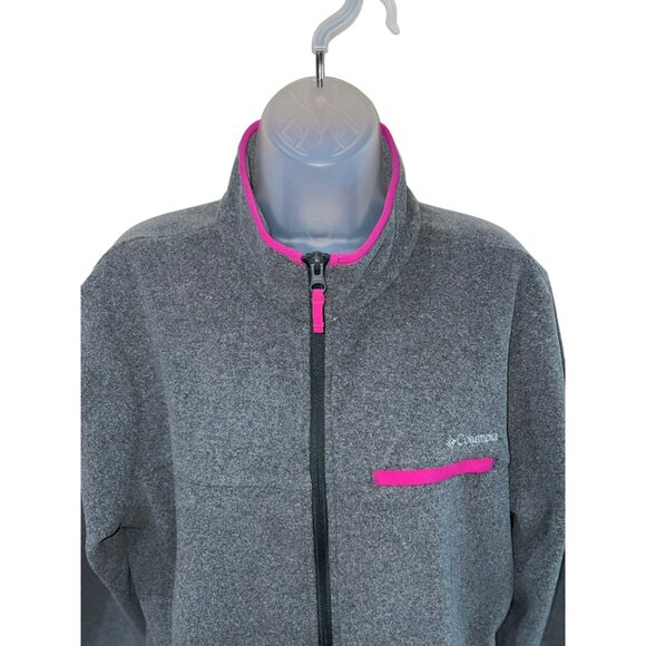 Columbia Womens Full-Zip Fleece Jacket L Gray & Pink Polyester *Like New* - Picture 6 of 7
